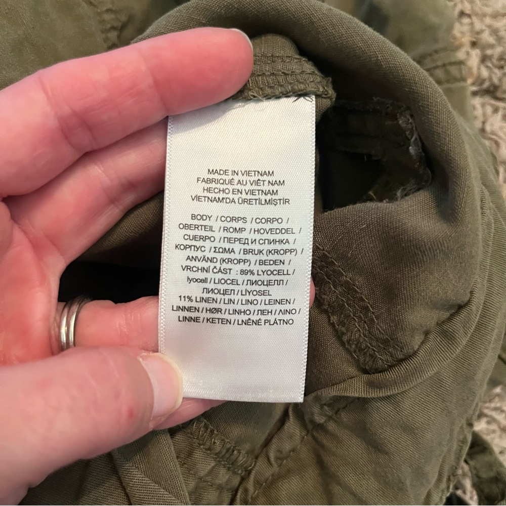 POLO RALPH LAUREN Runway Line Linen Blend Twill Cargo Pant in Army Green Sz 6 - Picture 12 of 14